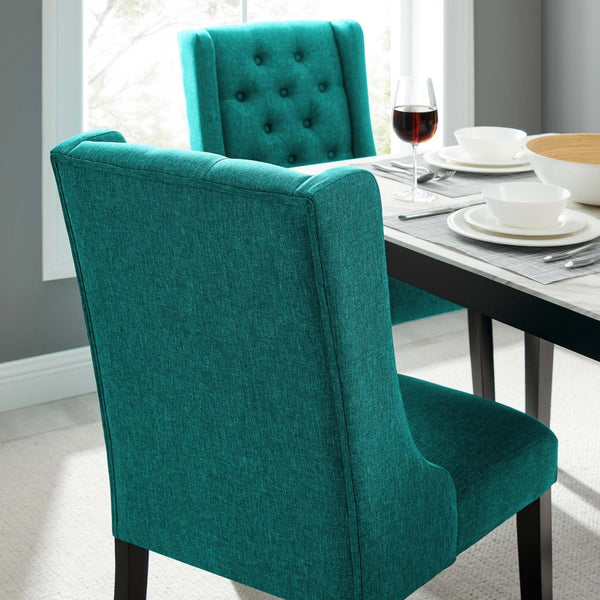 Modway Furniture Baronet Button Tufted Fabric Dining Chair - Elegant, Comfortable Seating for Dining and Living Spaces Teal EEI-2235-TEA