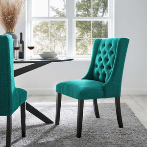 Modway Furniture Baronet Button Tufted Fabric Dining Chair - Elegant, Comfortable Seating for Dining and Living Spaces Teal EEI-2235-TEA