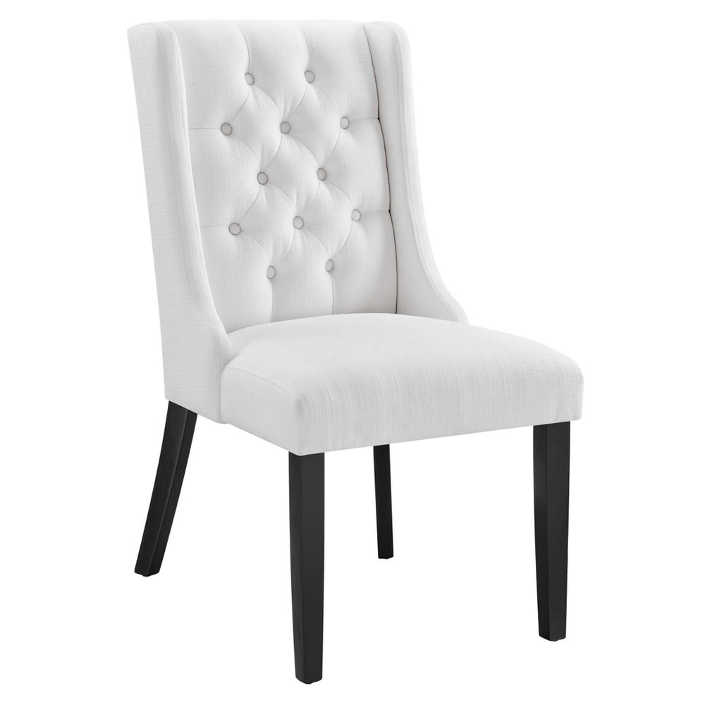 Modway Furniture Baronet Button Tufted Fabric Dining Chair - Elegant, Comfortable Seating for Dining and Living Spaces White EEI-2235-WHI
