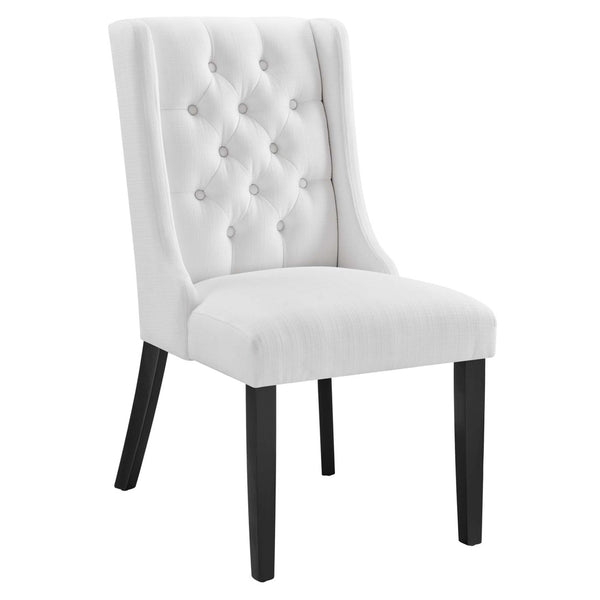 Modway Furniture Baronet Button Tufted Fabric Dining Chair - Elegant, Comfortable Seating for Dining and Living Spaces White EEI-2235-WHI