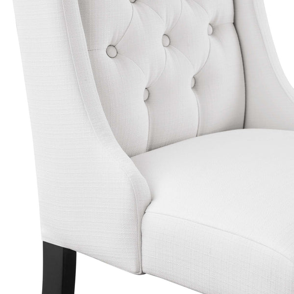 Modway Furniture Baronet Button Tufted Fabric Dining Chair - Elegant, Comfortable Seating for Dining and Living Spaces White EEI-2235-WHI