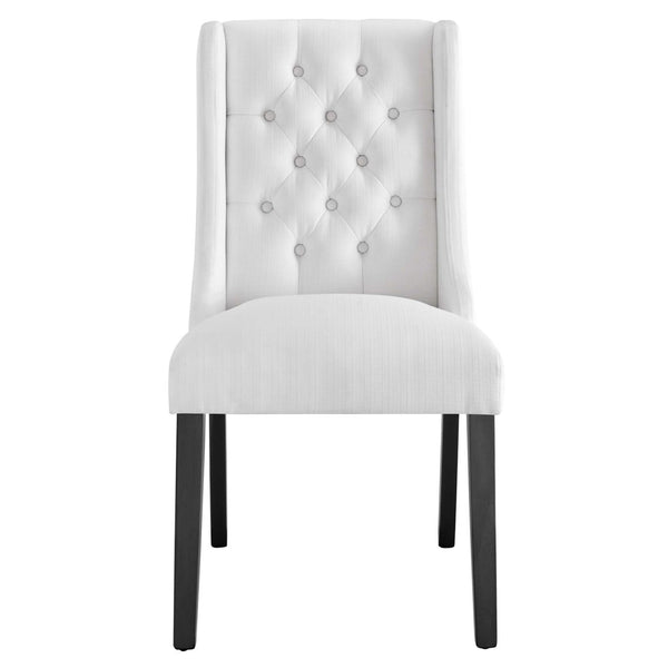 Modway Furniture Baronet Button Tufted Fabric Dining Chair - Elegant, Comfortable Seating for Dining and Living Spaces White EEI-2235-WHI