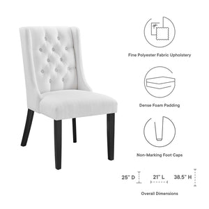 Modway Furniture Baronet Button Tufted Fabric Dining Chair - Elegant, Comfortable Seating for Dining and Living Spaces White EEI-2235-WHI