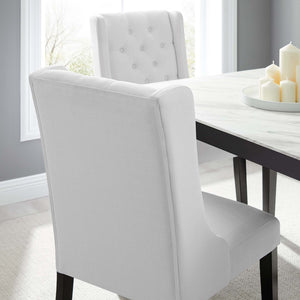 Modway Furniture Baronet Button Tufted Fabric Dining Chair - Elegant, Comfortable Seating for Dining and Living Spaces White EEI-2235-WHI
