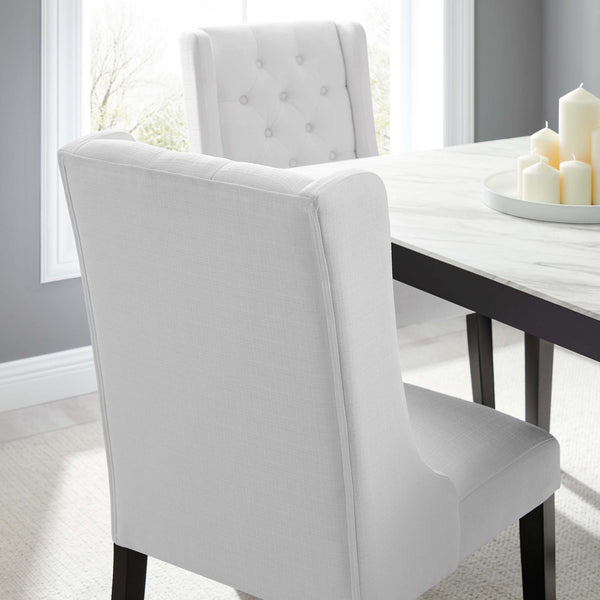 Modway Furniture Baronet Button Tufted Fabric Dining Chair - Elegant, Comfortable Seating for Dining and Living Spaces White EEI-2235-WHI
