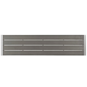 Modway Furniture Shore Outdoor Patio Aluminum Bench - Modern Minimalist Design, Durable & Low-Maintenance Seating EEI-2252-SLV-GRY