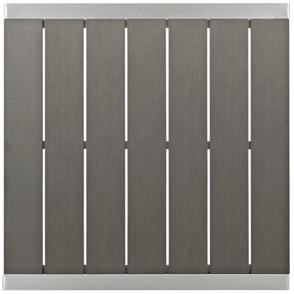 Modway Furniture Shore Outdoor Patio Bar Table - Modern Aluminum Design with Wood Accents for Stylish Gatherings EEI-2256-SLV-GRY