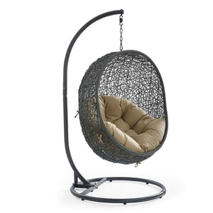 Modway Furniture Hide Outdoor Patio Swing Chair with Stand – Stylish, Durable, and Weather-Resistant for Relaxation Gray Mocha EEI-2273-GRY-MOC