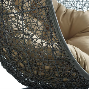 Modway Furniture Hide Outdoor Patio Swing Chair with Stand – Stylish, Durable, and Weather-Resistant for Relaxation Gray Mocha EEI-2273-GRY-MOC