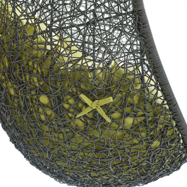 Modway Furniture Hide Outdoor Patio Swing Chair with Stand – Stylish, Durable, and Weather-Resistant for Relaxation Gray Peridot EEI-2273-GRY-PER