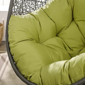 Modway Furniture Hide Outdoor Patio Swing Chair with Stand – Stylish, Durable, and Weather-Resistant for Relaxation Gray Peridot EEI-2273-GRY-PER