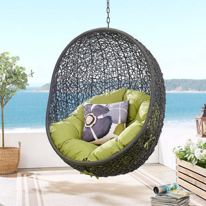 Modway Furniture Hide Outdoor Patio Swing Chair with Stand – Stylish, Durable, and Weather-Resistant for Relaxation Gray Peridot EEI-2273-GRY-PER