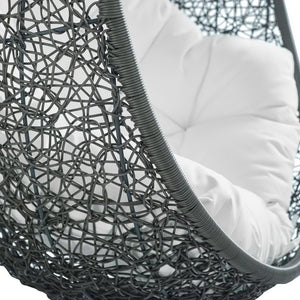 Modway Furniture Hide Outdoor Patio Swing Chair with Stand – Stylish, Durable, and Weather-Resistant for Relaxation Gray White EEI-2273-GRY-WHI