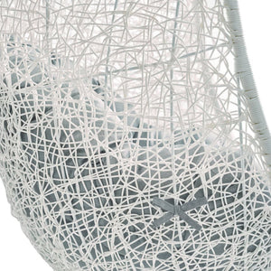 Modway Furniture Hide Outdoor Patio Swing Chair with Stand – Stylish, Durable, and Weather-Resistant for Relaxation White Gray EEI-2273-WHI-GRY