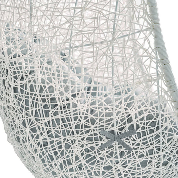 Modway Furniture Hide Outdoor Patio Swing Chair with Stand – Stylish, Durable, and Weather-Resistant for Relaxation White Gray EEI-2273-WHI-GRY