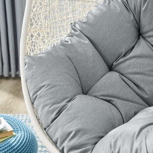 Modway Furniture Hide Outdoor Patio Swing Chair with Stand – Stylish, Durable, and Weather-Resistant for Relaxation White Gray EEI-2273-WHI-GRY