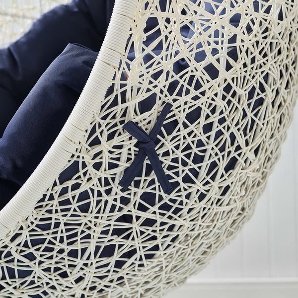 Modway Furniture Hide Outdoor Patio Swing Chair with Stand – Stylish, Durable, and Weather-Resistant for Relaxation White Navy EEI-2273-WHI-NAV