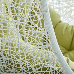 Modway Furniture Hide Outdoor Patio Swing Chair with Stand – Stylish, Durable, and Weather-Resistant for Relaxation White Peridot EEI-2273-WHI-PER