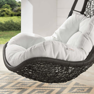 Modway Furniture Abate Wicker Rattan Outdoor Swing Chair - Cozy, Durable Patio Seating for Relaxation & Style Gray White EEI-2276-GRY-WHI-SET