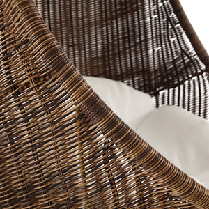 Modway Furniture Bean Outdoor Patio Swing Chair with Stand - Cozy, Weather-Resistant Rattan & Plush Cushion Comfort EEI-2277-YLW-WHI-SET