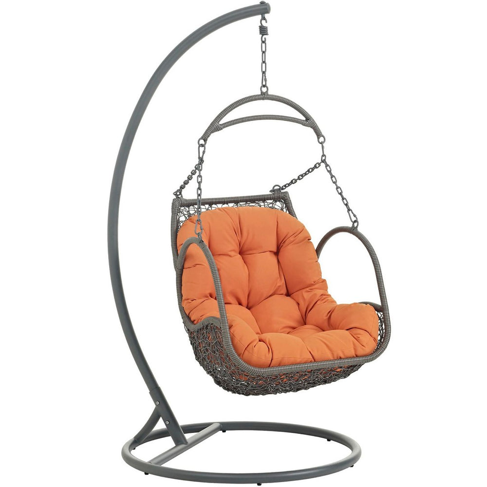 Modway Furniture Arbor Outdoor Patio Swing Chair - All-Weather Comfort, Stylish Design for Indoor or Outdoor Use Orange EEI-2279-ORA-SET