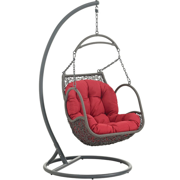 Modway Furniture Arbor Outdoor Patio Swing Chair - All-Weather Comfort, Stylish Design for Indoor or Outdoor Use Red EEI-2279-RED-SET