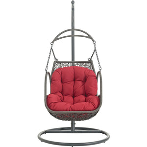 Modway Furniture Arbor Outdoor Patio Swing Chair - All-Weather Comfort, Stylish Design for Indoor or Outdoor Use Red EEI-2279-RED-SET