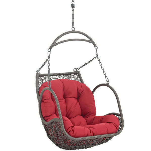 Modway Furniture Arbor Outdoor Patio Swing Chair - All-Weather Comfort, Stylish Design for Indoor or Outdoor Use Red EEI-2279-RED-SET