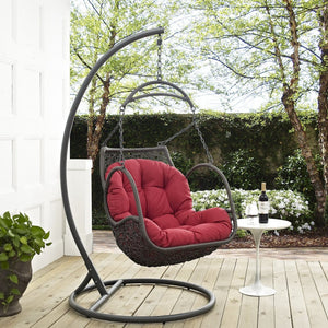 Modway Furniture Arbor Outdoor Patio Swing Chair - All-Weather Comfort, Stylish Design for Indoor or Outdoor Use Red EEI-2279-RED-SET