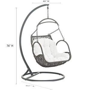 Modway Furniture Arbor Outdoor Patio Swing Chair - All-Weather Comfort, Stylish Design for Indoor or Outdoor Use White EEI-2279-WHI-SET