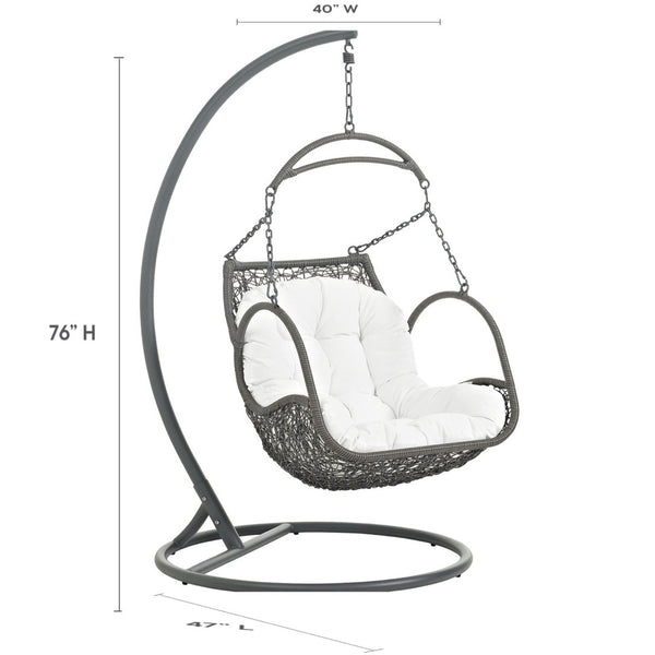 Modway Furniture Arbor Outdoor Patio Swing Chair - All-Weather Comfort, Stylish Design for Indoor or Outdoor Use White EEI-2279-WHI-SET
