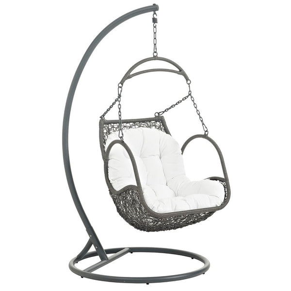 Modway Furniture Arbor Outdoor Patio Swing Chair - All-Weather Comfort, Stylish Design for Indoor or Outdoor Use White EEI-2279-WHI-SET