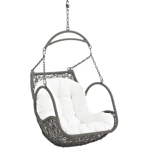 Modway Furniture Arbor Outdoor Patio Swing Chair - All-Weather Comfort, Stylish Design for Indoor or Outdoor Use White EEI-2279-WHI-SET