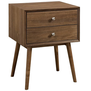 Modway Furniture Dispatch Nightstand by Modway - Mid-Century Modern Design with Sleek Storage for Bedroom Essentials Walnut EEI-2284-WAL-WAL