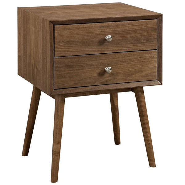 Modway Furniture Dispatch Nightstand by Modway - Mid-Century Modern Design with Sleek Storage for Bedroom Essentials Walnut EEI-2284-WAL-WAL