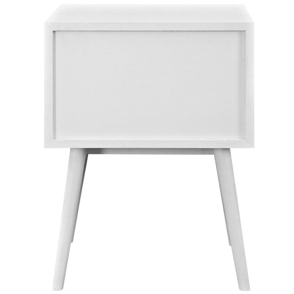 Modway Furniture Dispatch Nightstand by Modway - Mid-Century Modern Design with Sleek Storage for Bedroom Essentials White EEI-2284-WHI-WHI