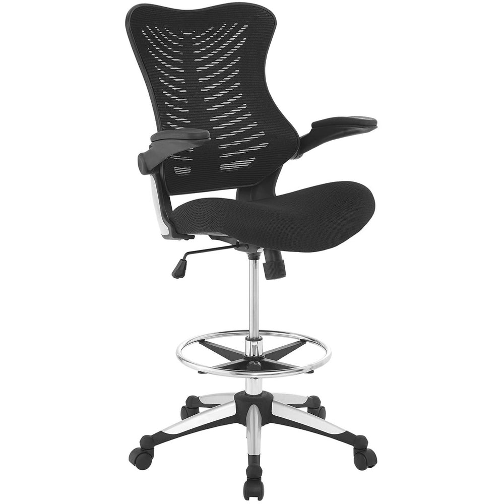 Modway Furniture Charge Drafting Chair - Modern Ergonomic Design, Adjustable Height, Comfortable Mesh Seat & Armrests EEI-2286-BLK