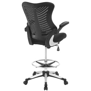 Modway Furniture Charge Drafting Chair - Modern Ergonomic Design, Adjustable Height, Comfortable Mesh Seat & Armrests EEI-2286-BLK