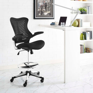 Modway Furniture Charge Drafting Chair - Modern Ergonomic Design, Adjustable Height, Comfortable Mesh Seat & Armrests EEI-2286-BLK
