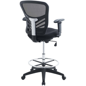 Modway Furniture Articulate Drafting Chair - Ergonomic Black Seat with Adjustable Height & Breathable Mesh Back Support EEI-2289-BLK