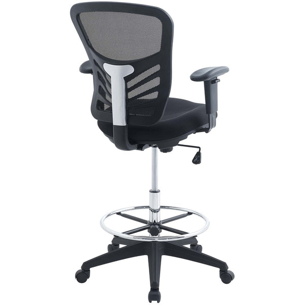 Modway Furniture Articulate Drafting Chair - Ergonomic Black Seat with Adjustable Height & Breathable Mesh Back Support EEI-2289-BLK