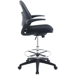 Modway Furniture Stealth Ergonomic Drafting Chair - Adjustable Mesh Back & Foot Ring for Ultimate Comfort & Style EEI-2290-BLK