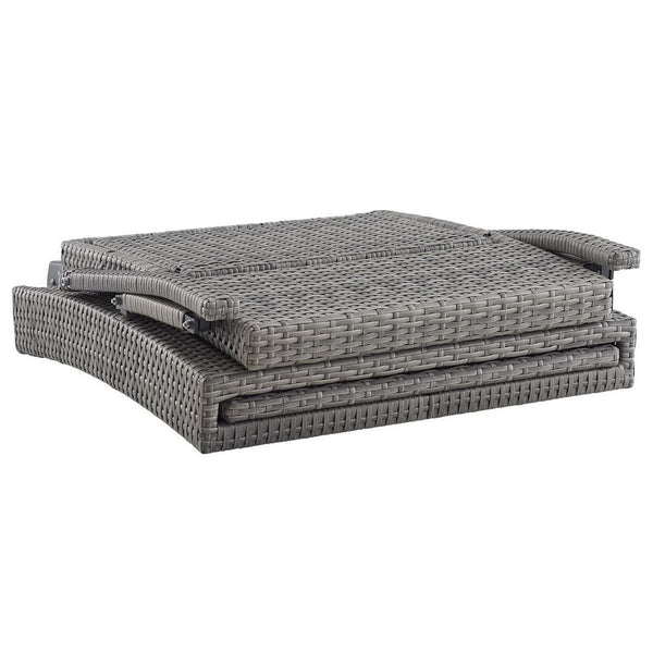 Modway Furniture Envisage Chaise Outdoor Lounge Chair - Modern Design, Weather-Resistant, Adjustable Recline & Comfort Light Gray Beige EEI-2301-LGR-BEI