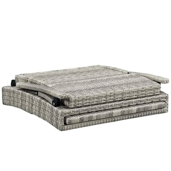 Modway Furniture Envisage Chaise Outdoor Lounge Chair - Modern Design, Weather-Resistant, Adjustable Recline & Comfort Light Gray Navy EEI-2301-LGR-NAV