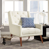 Modway Furniture Peruse Velvet Armchair Ivory 29.5 x 36.5 x 36.5