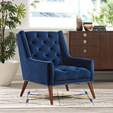 Modway Furniture Peruse Velvet Armchair Navy 29.5 x 36.5 x 36.5