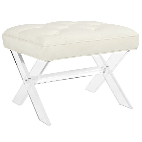 Modway Furniture Swift Bench by Modway - Plush Velvet Accent Seat with Acrylic Base for Modern Spaces, Multiple Colors EEI-2323-IVO