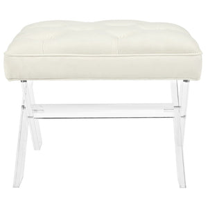 Modway Furniture Swift Bench by Modway - Plush Velvet Accent Seat with Acrylic Base for Modern Spaces, Multiple Colors EEI-2323-IVO