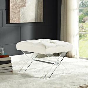 Modway Furniture Swift Bench by Modway - Plush Velvet Accent Seat with Acrylic Base for Modern Spaces, Multiple Colors EEI-2323-IVO
