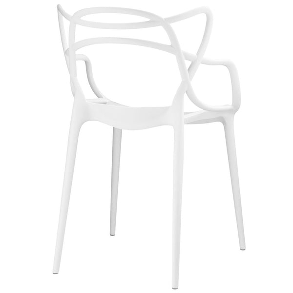 Modway Furniture Entangled Dining Set of 2 - Sculptural Molded Plastic Chairs for Modern Elegance & Comfort White EEI-2347-WHI-SET